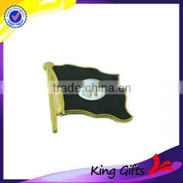 wholesale soft enamel country flag metal shape black badge pin with star logo