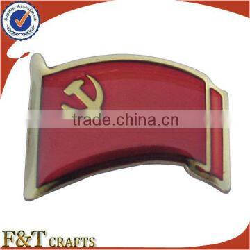 factory supply custom design promotional red enamel epoxy flag pin