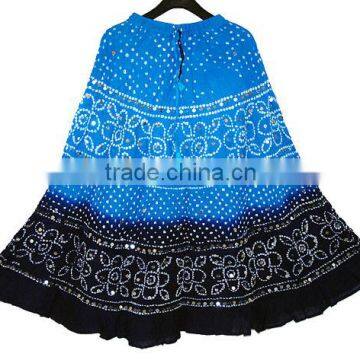 Women's Wear Cotton Long Skirt Bandhej Printed