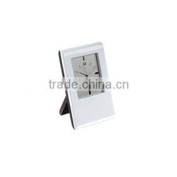 High grade silver metal table style clock desk clock