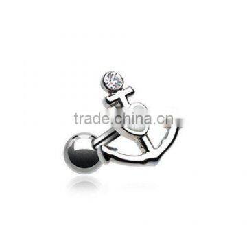 Sparkle Heart Anchor Cartilage Tragus Earring