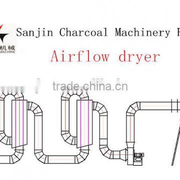 Hot airflow sawdust pipe dryer