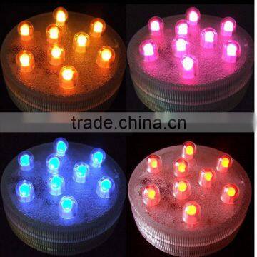 Muti-color remote control LED underwater Floral Light with 9 LEDs