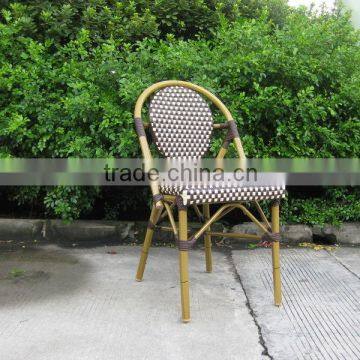 French style outdoor bamboo look aluminum chair