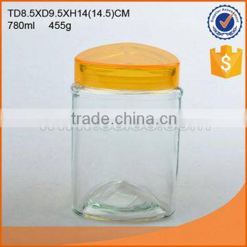 780ML cheap glass storage bottle with high quality & plastic lid