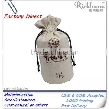 cotton drawstring grocery bag & drawstring rice bag