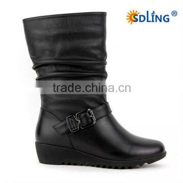 balck colored genuine leather boot