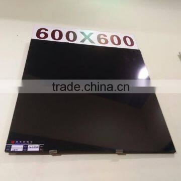 Foshan Shiny Super Black Porcelanato Doble Carga Polished Cenefas Para Azulejos