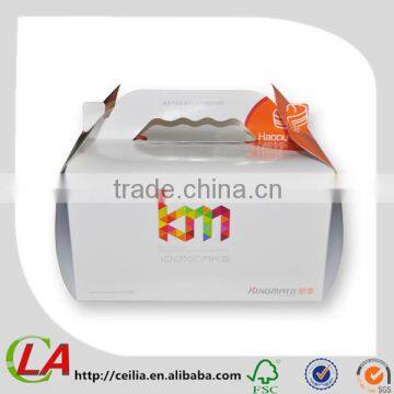 Printed Paperboard Foldable Ice Cream Packaging Box With Handle photo-2