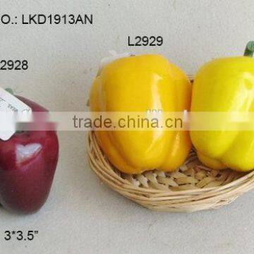 high quality artificial foam vagetables pepper realistic artificial red green yellow pepper on display