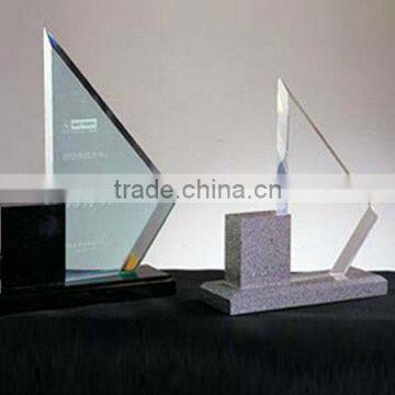 Custom acrylic trophy award with stand