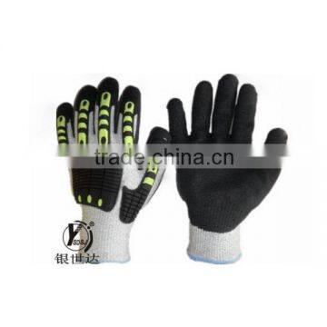 High Quality Softtextile Crinkle Foam Latex Coated Cut Resistant Anti-impact Working Gloves