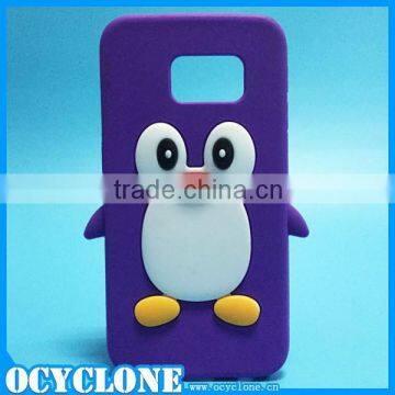 Penguin cartoon soft rubber silicone back cell phone case for samsumg galaxy s6 edge