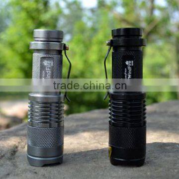 Hot Sale Rushed Camp Mini Led Flashlight Torch 7w 2000lm Cree q5 Adjustable Focus Zoom Light Lamp Free Shipping Wholesale Quality Choice photo-4