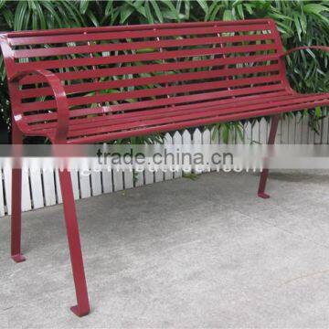 Embedded mount metal bench for street outdoor bench seat