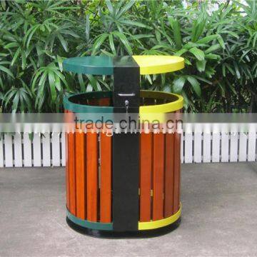 Recycling wooden rubbish bin outdoor wooden trash bin