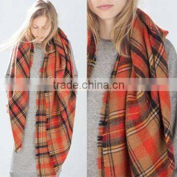 Tartan Scarf Beige Tartan Plaid Scarf photo-6
