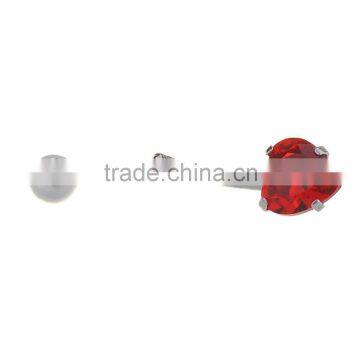 Multi Color Heart Shape Zircon Inlay Non-dangle Belly Button Naval Ring.