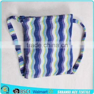 Fifber reactive printing ripple waved beach towel and bag set