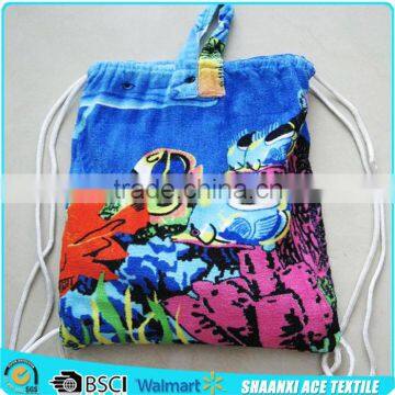 China supplier full screen printing Eco-friendly kid beach towel bag pattern