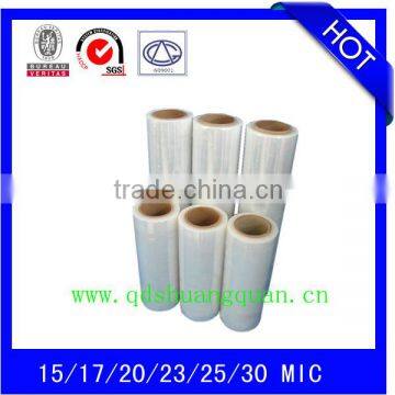 330mm x 12mic x 450m LLDPE clear hand stretch film