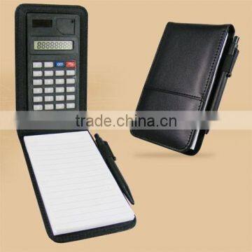 2015 New pu Feather Case Hot Sale 8 Digits Solar Notebook With Calculator photo-5