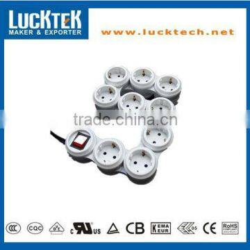 9 WAY EUROPEAN/GERMANY TYPE SNAKE POWER STRIP