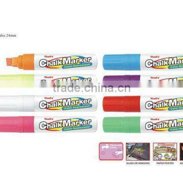 Fibre Chisel Colored Chalk Marker Pen In Color Box