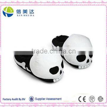 Plush Warm Soft Skull Slippers