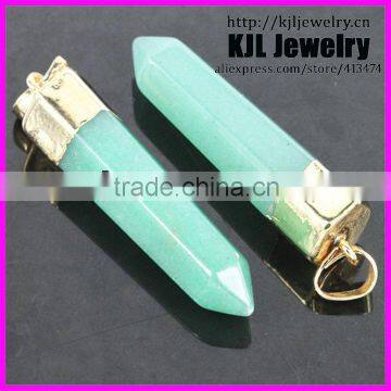 KJL-A0207 Natural Green Emerald Quartz Druzy stone Charm Crystal Healing Point Chakra Reiki Jewelry Agate Stone Pendant Bead