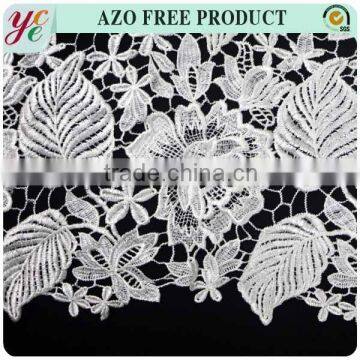 Leaf Design Chemical 100 Polyester Embroidery Lace Fabric for Bridal photo-2