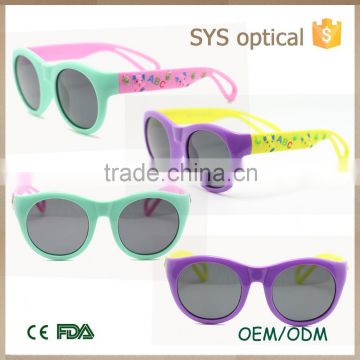 hot sale cute baby sunglasse ,with pattern in temple kids sunglasses ,colorful children eyewear shade