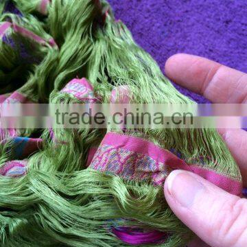 sari silk waste fibers for spinners, weavers or crochet, sari silk waste fibers, sari silk waste