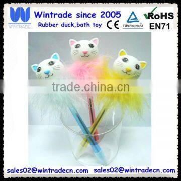 Novelty cat ball pen/plastic pen for kids gifts