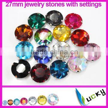 diamante rhinestone with settings 27mm jewelry crystal