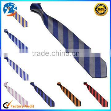 Colorful 100% Polyester Stripes Fashion Skinny Uniform Ties