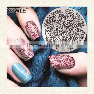 2016 Factory Outlets Nail Art Stamping Plates DIY NEW Stainless Steel Handle Flower Stencils Templates for Nails Polish photo-5