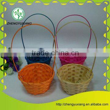 Portable colorfull bamboo hanging basket