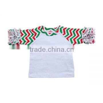 Wholesale 2016 Boutique Baby t Shirt Toddler Girls Striped Sleeve Raglan Shirt 3/4 Ruffle Sleeve Shirt photo-5