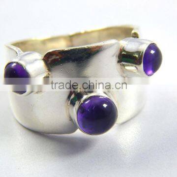 Natural Gorgeous 925 Sterling Silver Amethyst Ring JEWELRY EXPORTER photo-3