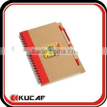 Hot selling Spiral Kraft Composition Book With Pen