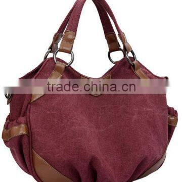 Wholesale Custom Canvas Lady Handbags With Leather photo-2