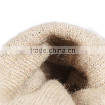 Hot Sale Wool Lined Black Sheepskin Leather Touch Gloves for Men photo-4