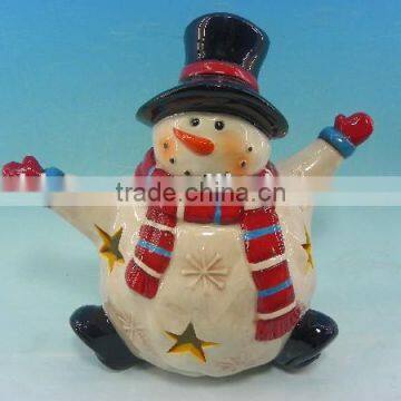 ceramic Christmas snowman candle holdercandle stick