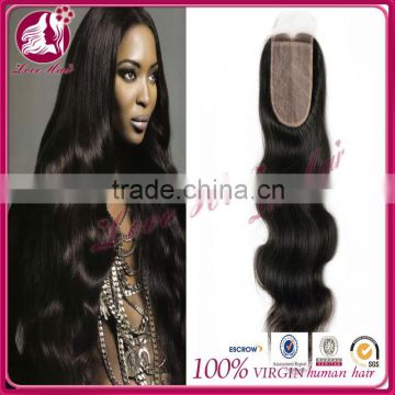 2015 Hot selling very smooth 7a top standard virgin brazilian body wave lace closures