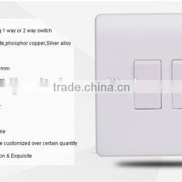 High Quality UK Standard Two Gang One Way or Two Way Wall Switch photo-2