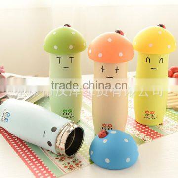 Wholesale creative mug lovely lady stainless steel portable vacuum cup mushroom lovers student