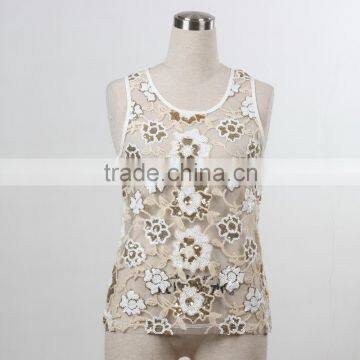 F5S15297 Sexy Paillette Lace Tank Top for Ladies