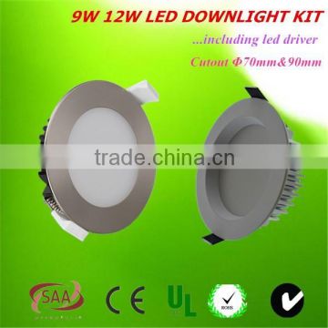 Australia standard dimmable 9w 12w smd led down light for indoor