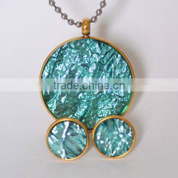 2014 New Product Green Glass Gold Fashion Jewelry Set